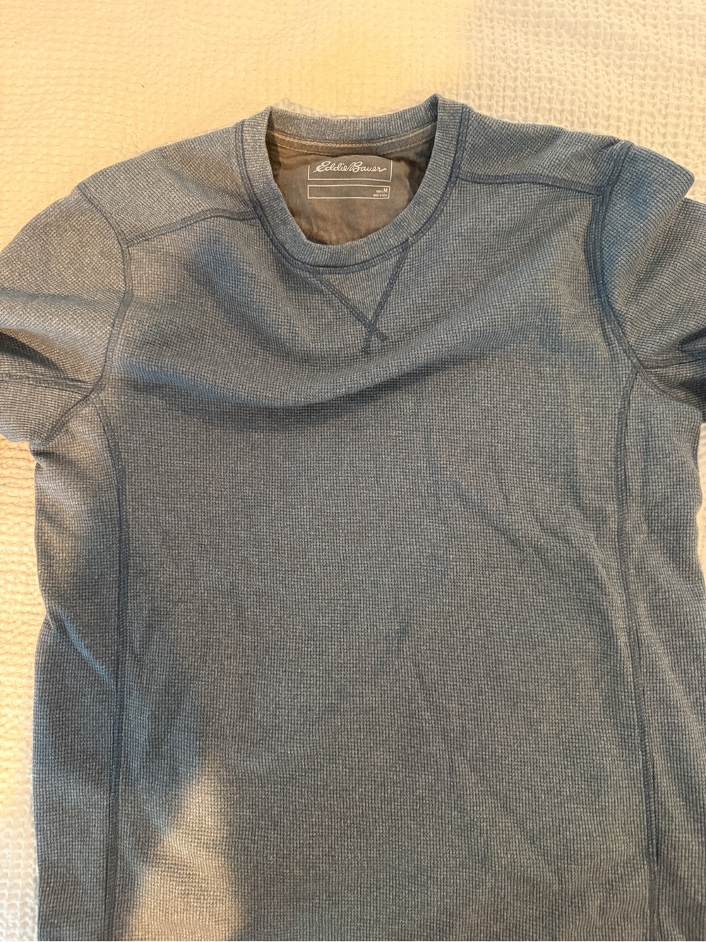 Eddie Bauer Men's Long Sleeve WaffleKnig - Blue